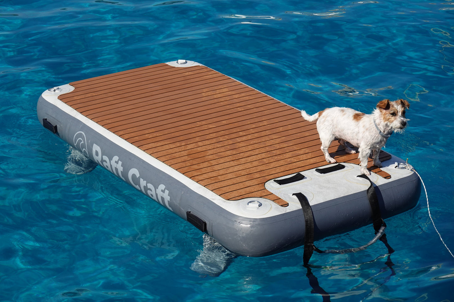 RC101 floating dock seen from above on turquoise water