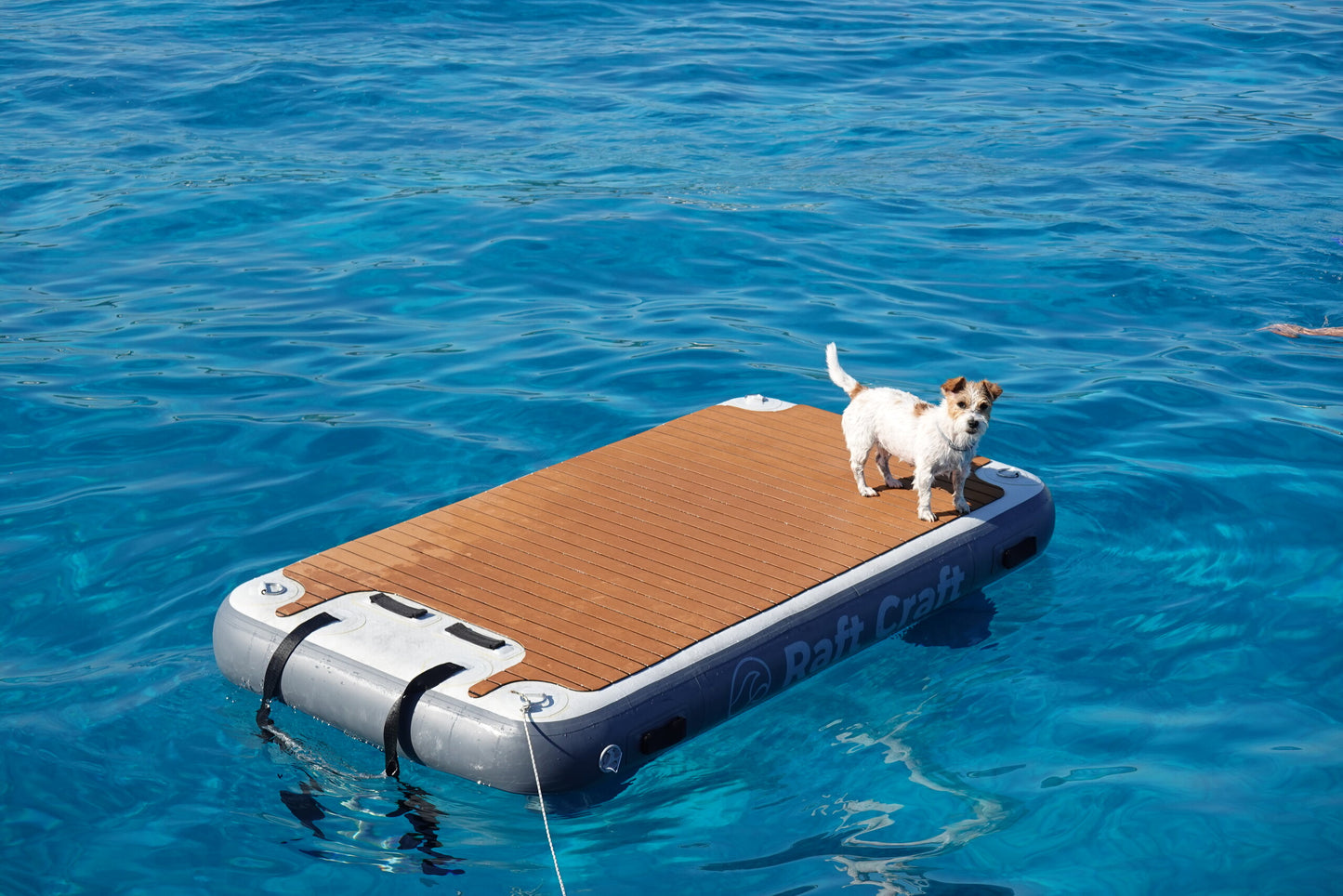 RC101 floating dock, full deck in frame on calm water