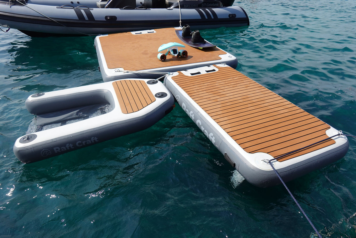 RC102 floating dock, wide view showing scale on the water